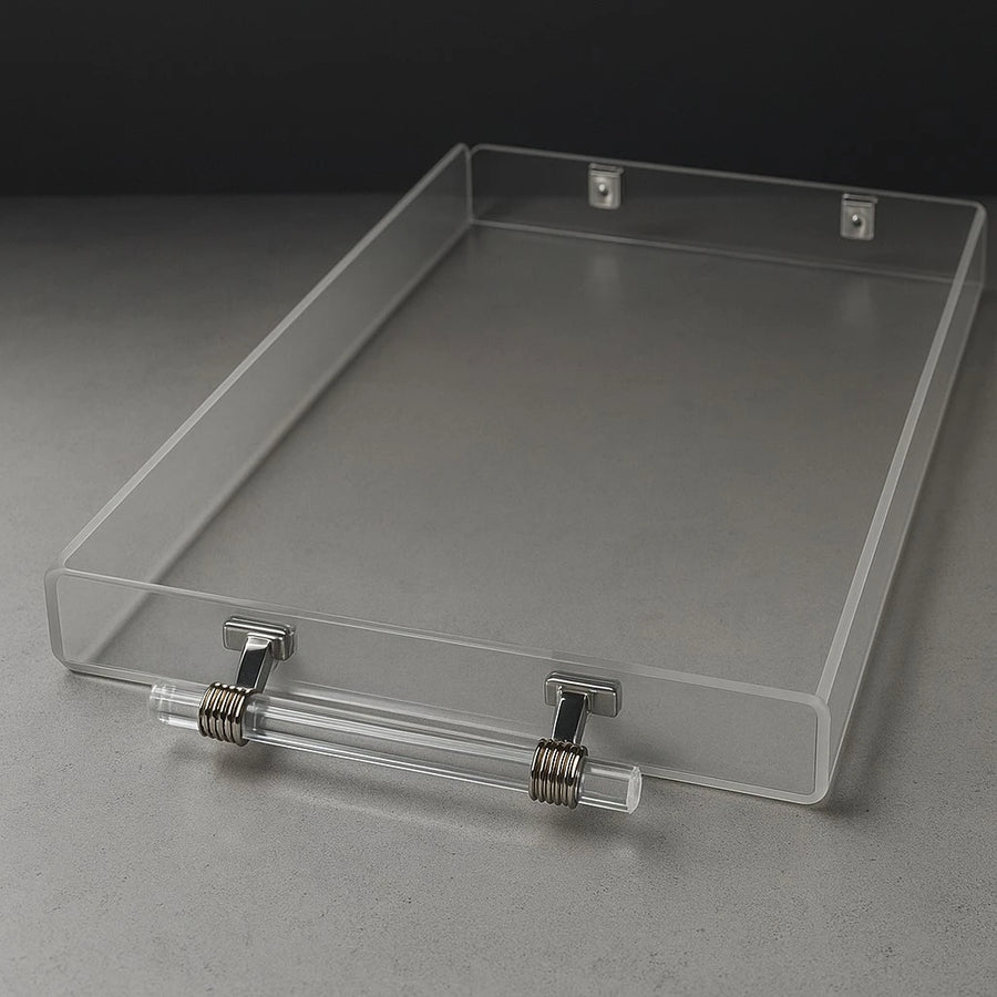 Set of 2 Transparent Acrylic Serving & Display Trays