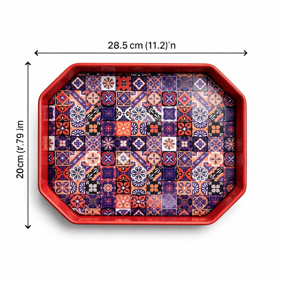 Turkish Serving Tray Metal Tray Mandala Ottoman Mosaic Design Coffee Tea Snack Serving Tray Rectangular Decorative Tray Assorted
