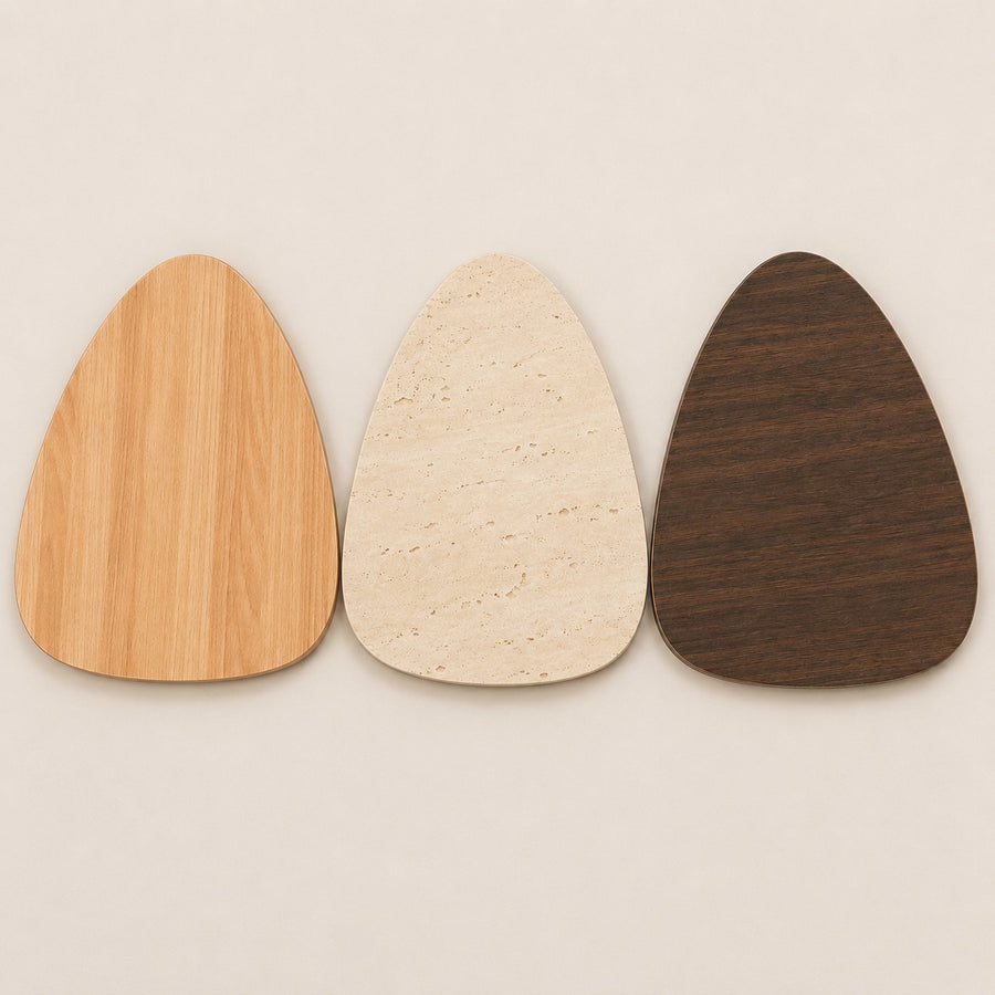 Set of 3 Nesting Side Tables with Wood Finish Tops
