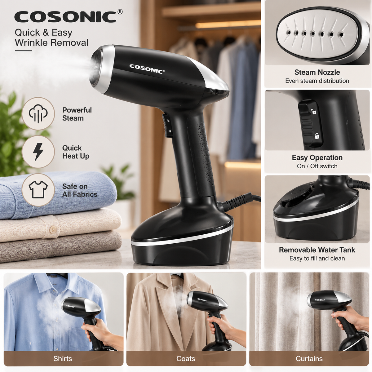 COSONIC 3000W Handheld Garment Steamer