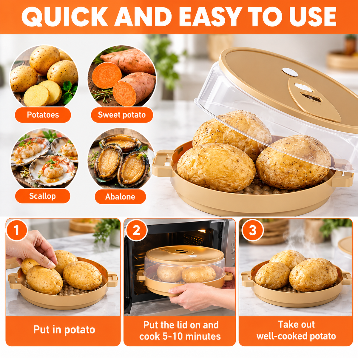 Microwave Potato Steamer Container