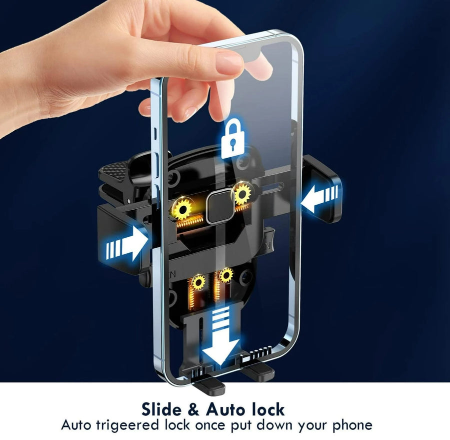 Universal Rotating Car Phone Holder for Air Vent and Windshield with Adjustable Viewing Angle