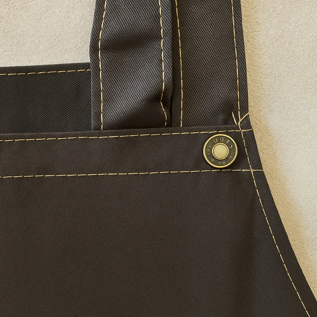 Contrast Stitch Nylon Apron