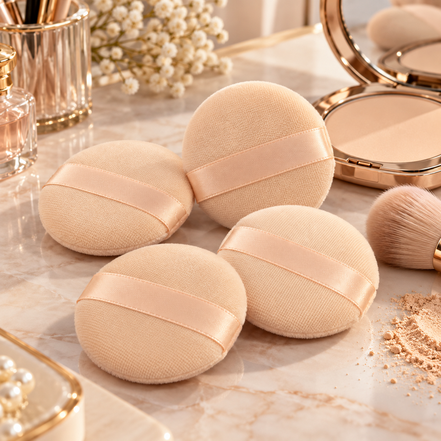 Round Makeup Powder Puffs Set of 4