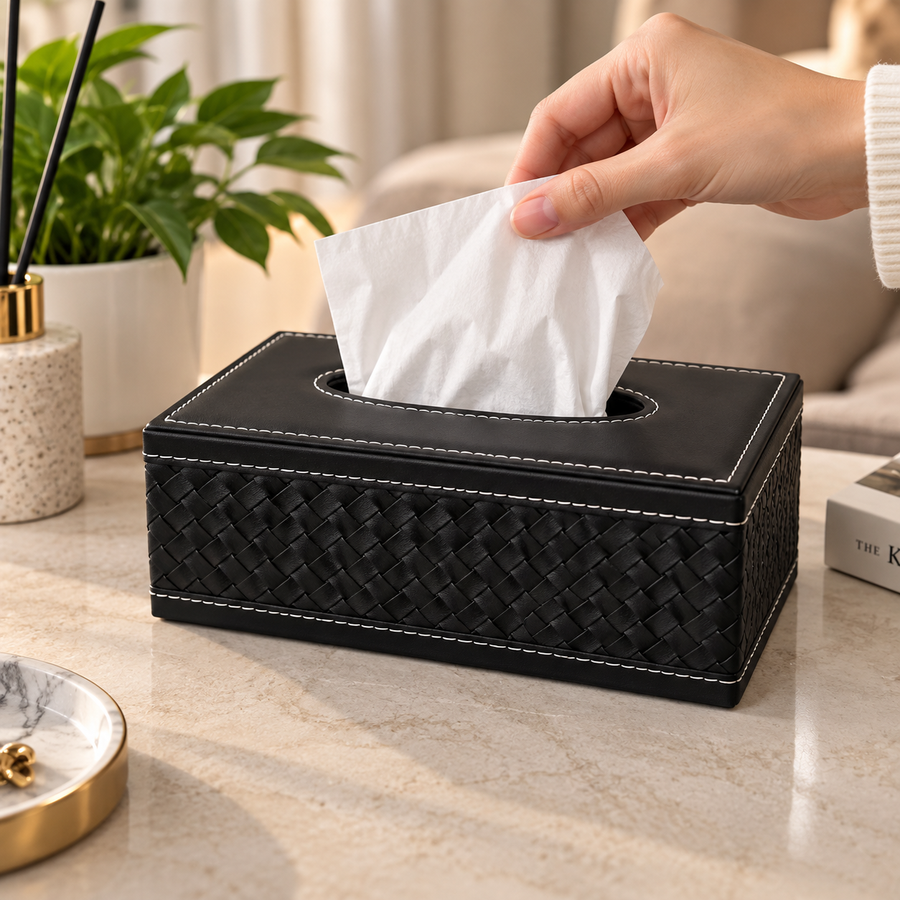 PU Leather Pattern Tissue Box