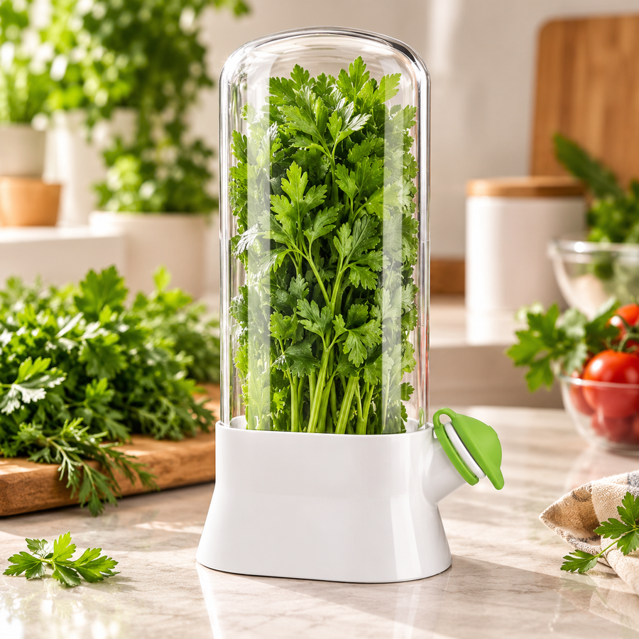 Fresh Herb Saver Refrigerator Storage Container