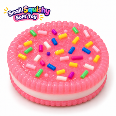 Small Soft Squishy Cookie Toy with Colorful Sprinkles
