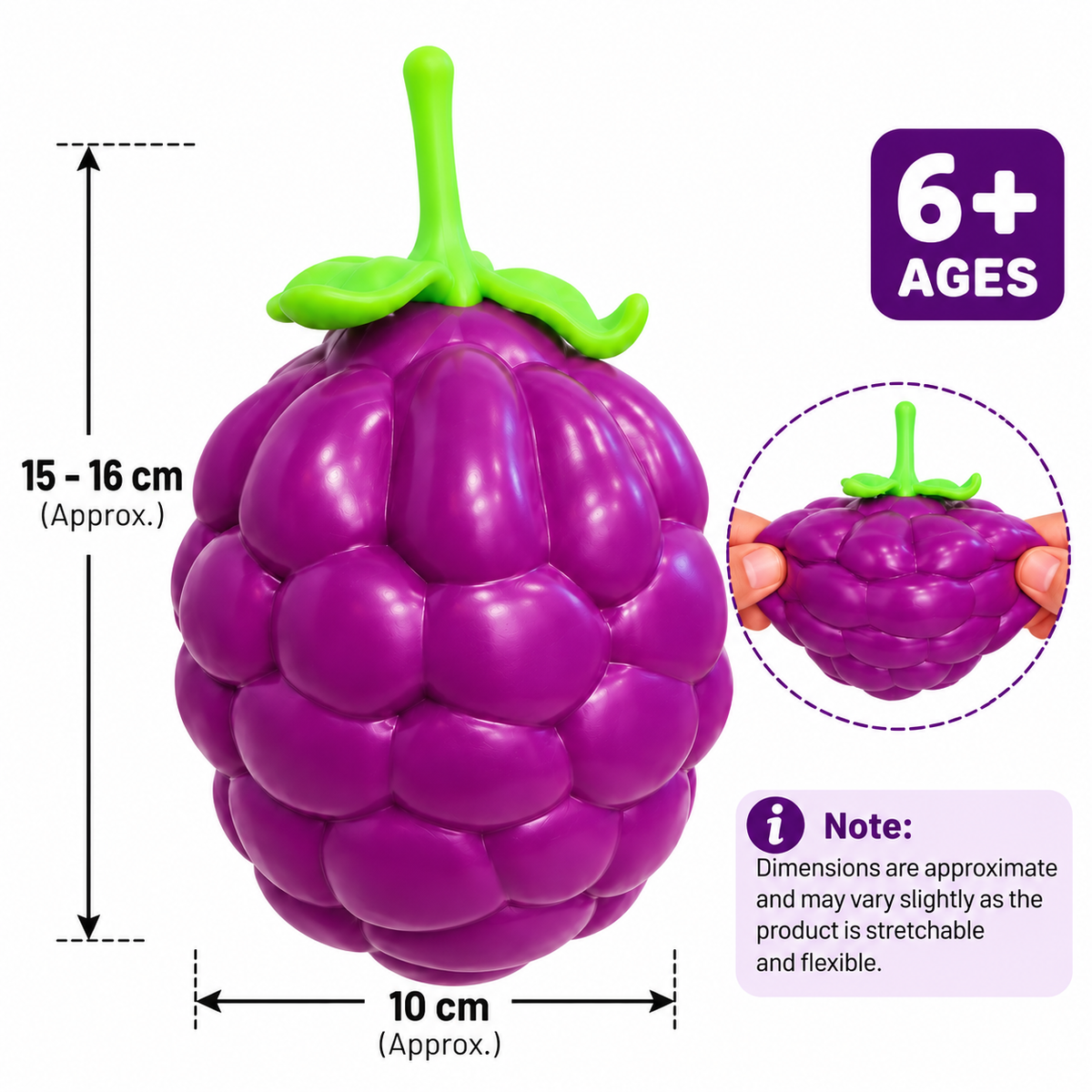 shopify tbale Large Grape Shaped Elastic Squishy Toy