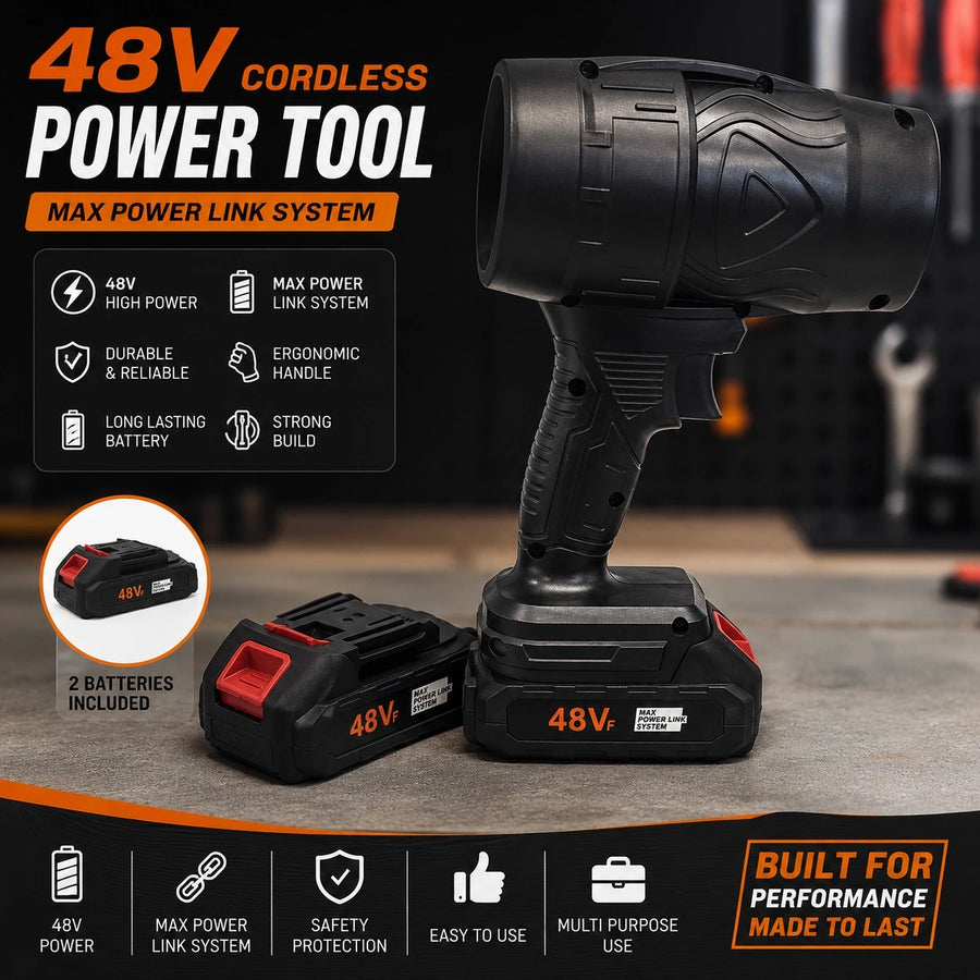 Cordless Electric Air Blower Dust Cleaner 48V Rechargeable Portable Power Blower