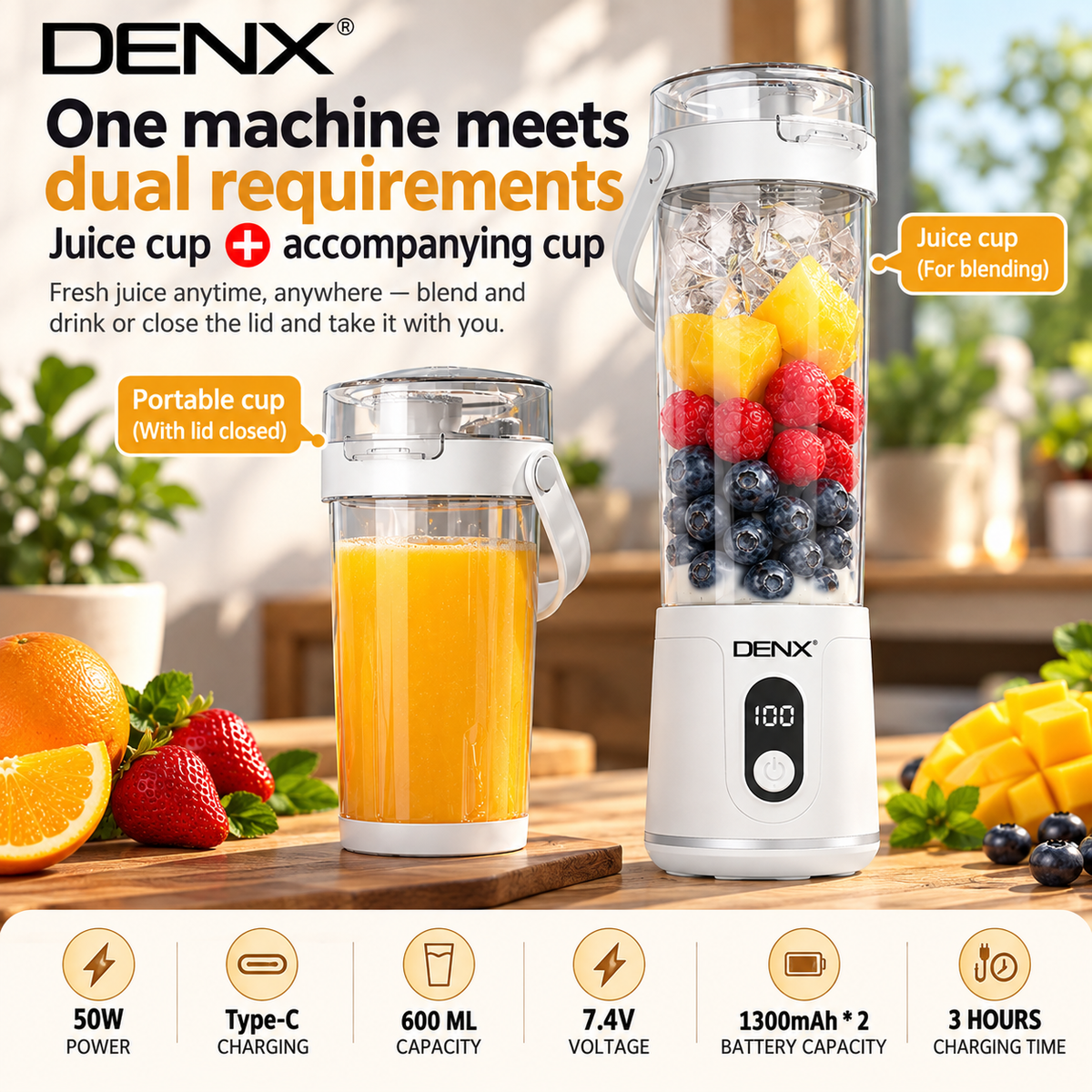 DENX Portable Rechargeable Blender