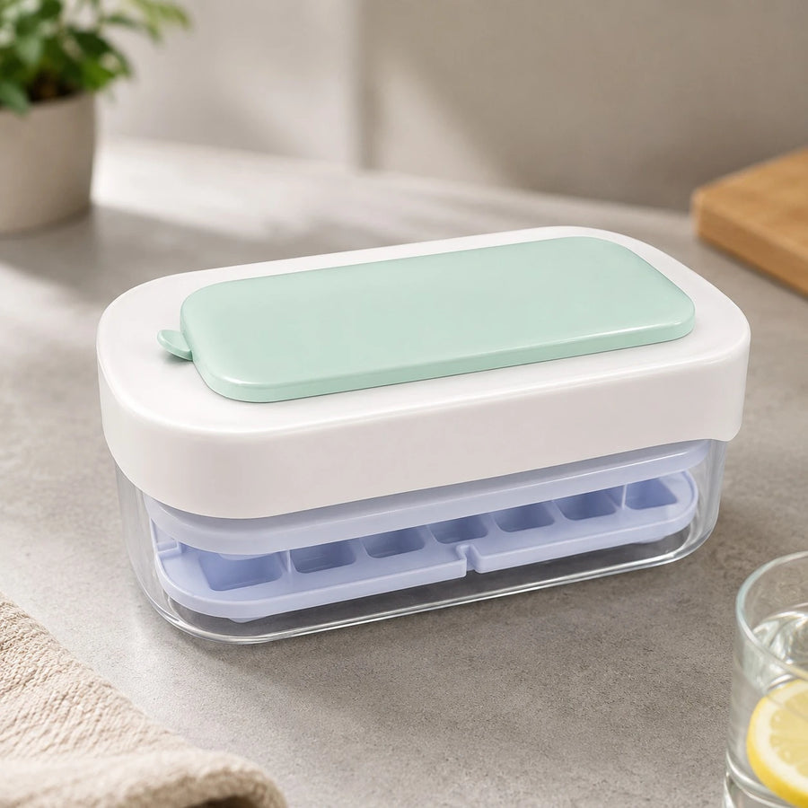 Portable Ice Cube Tray Ice Storage Box With Lid Ice Scoop Food Grade Freezer Ice Maker Container