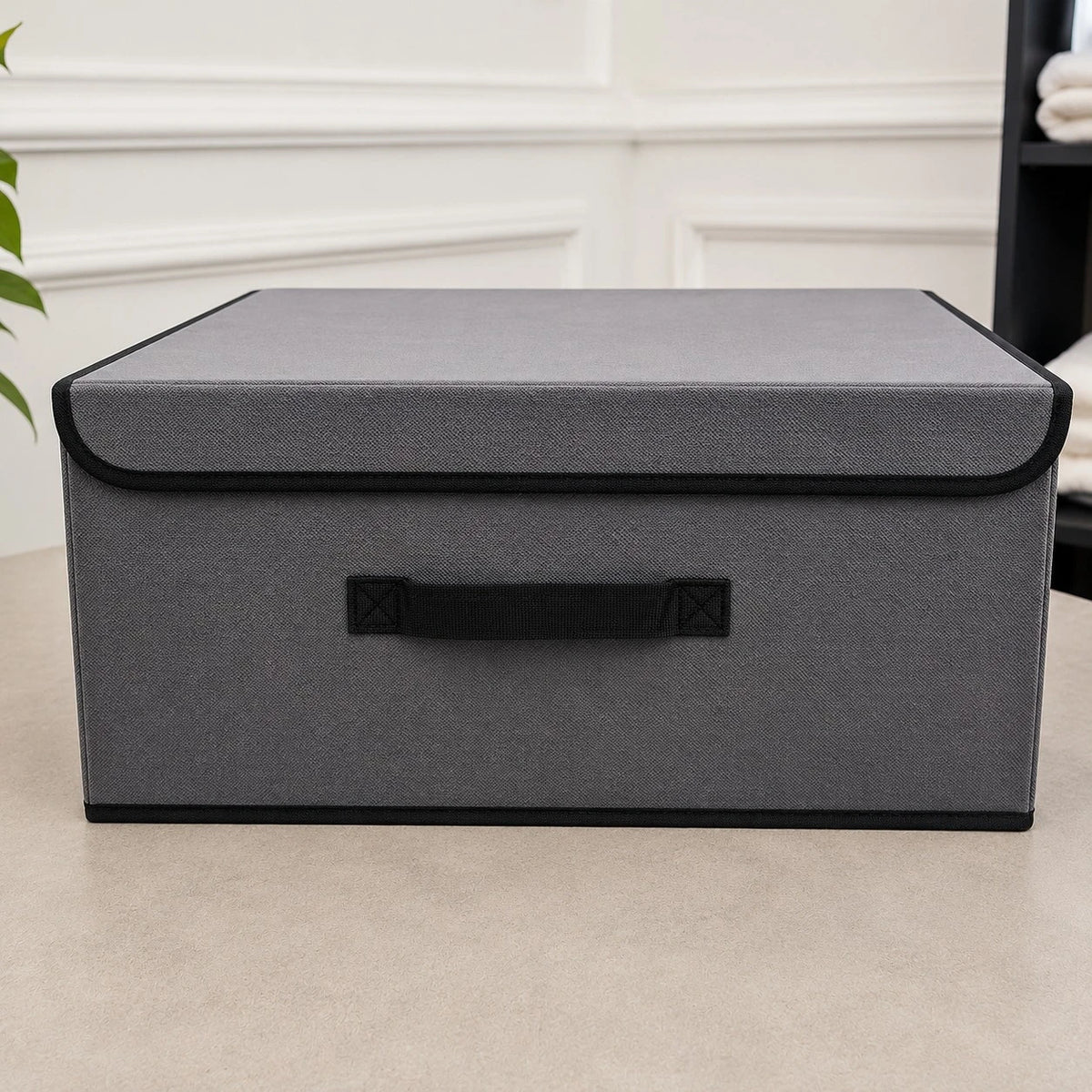 Fabric Storage Box Foldable Clothes Organizer Rectangular Storage Bin Blanket Toy Sock Organizer Closet Shelf Organizer With Lid