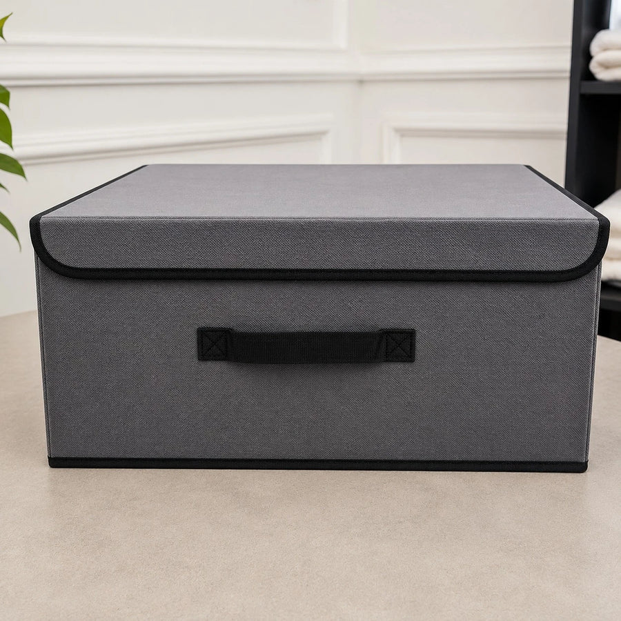 Fabric Storage Box Foldable Clothes Organizer Rectangular Storage Bin Blanket Toy Sock Organizer Closet Shelf Organizer With Lid