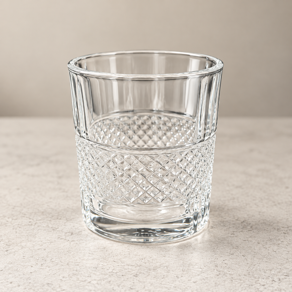 Crystal Clear Textured Glass Cups Set of 6
