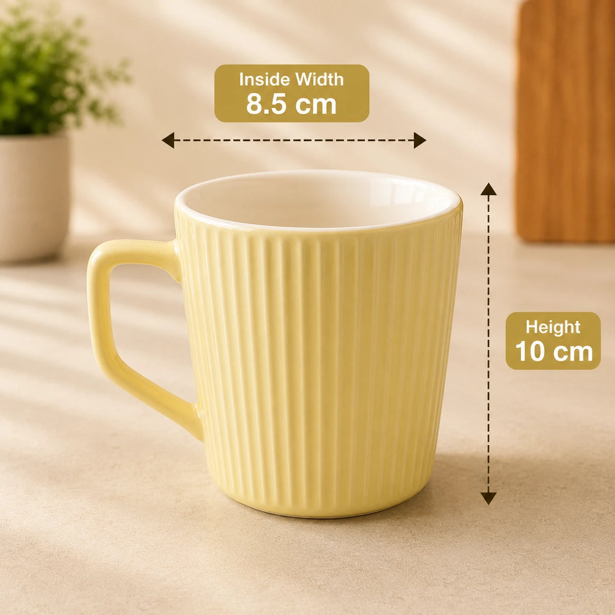 Ceramic Mug Ribbed Coffee Mug Tea Mug Modern Ceramic Cup