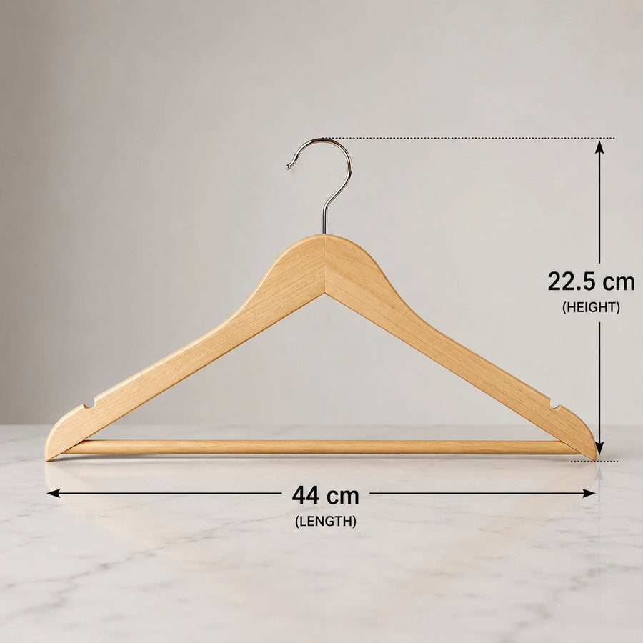 Wooden Clothes Hangers Set Of 6 Heavy Duty Natural Wood Closet Coat Suit Shirt Garment Hangers