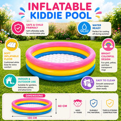 Inflatable Kiddie Summer Pool Colorful Kids Pool Family Garden Play Pool Big