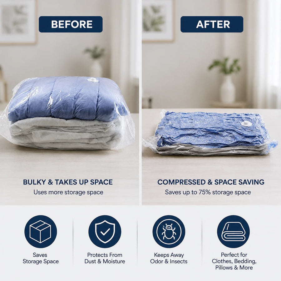 Vacuum Storage Bag Space Saving Compression Bag Clothes Blanket Organizer