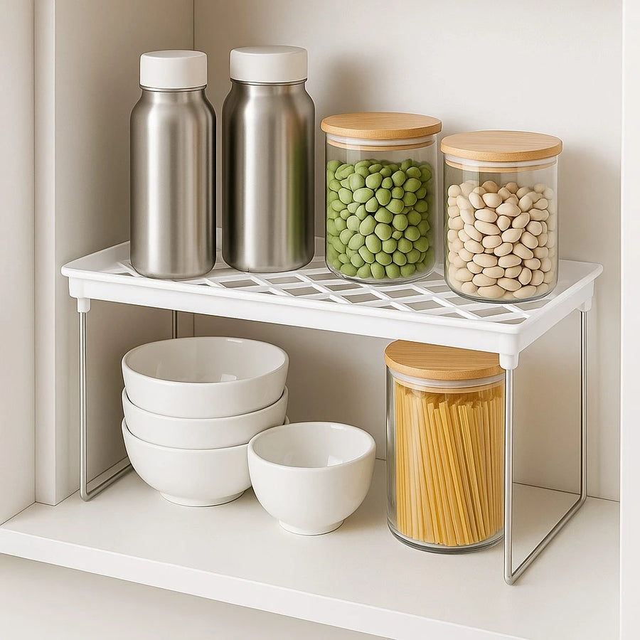 Elevated Lattice Shelf Organizer