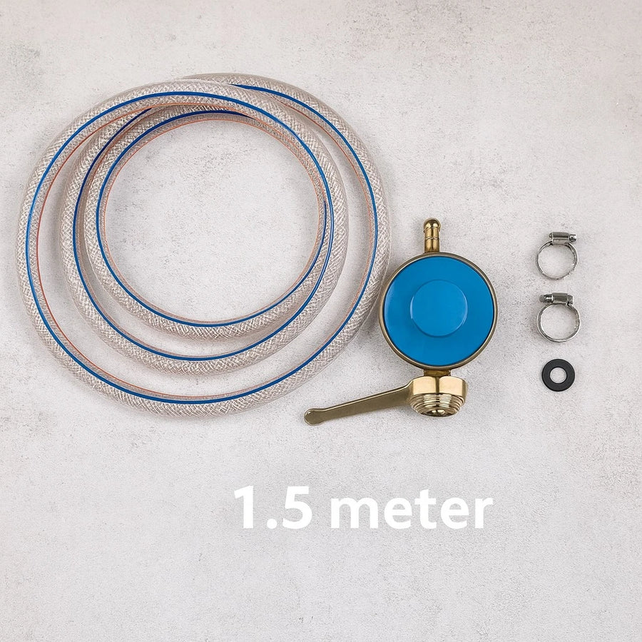 Gas Regulator Kit with Hose & Clamps 1.5m