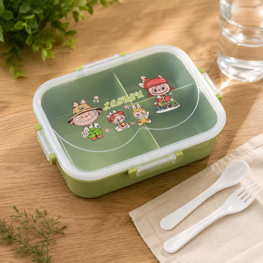Kids Bento Lunch Box with 3 Compartments Leakproof Food Storage Container