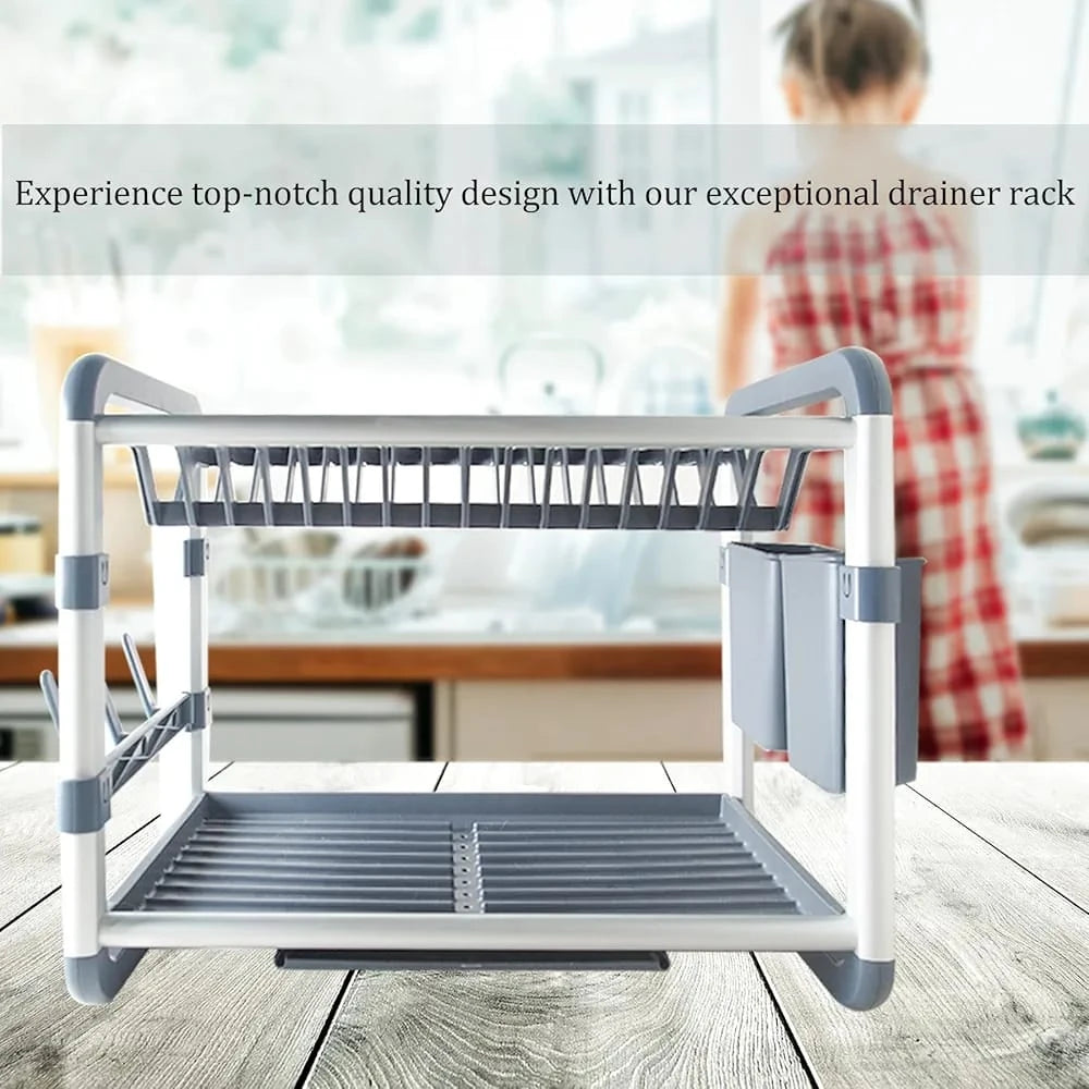 2 Tier Aluminium Dish Rack - Image 6