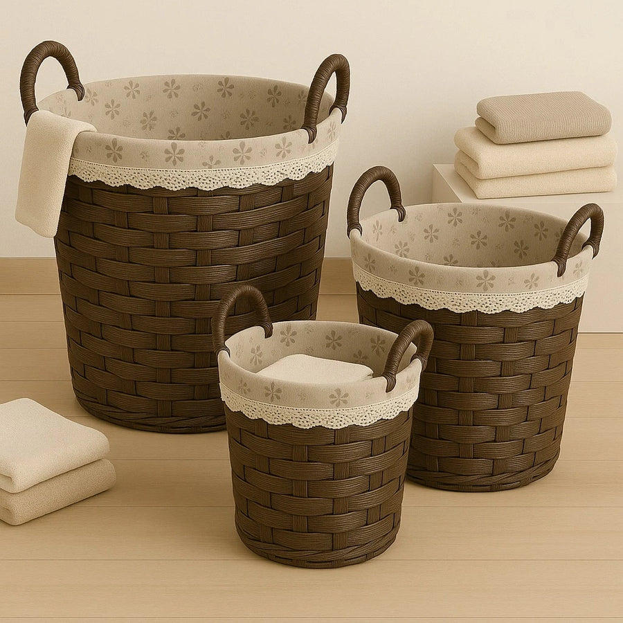 3 Piece Woven Laundry Basket Set