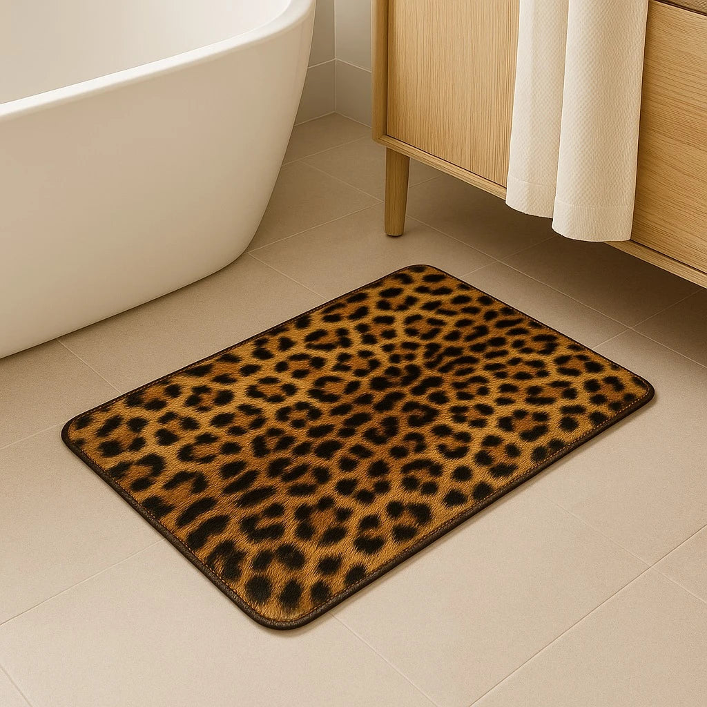 Modern Leopard Pattern Carpet – 80×50 cm