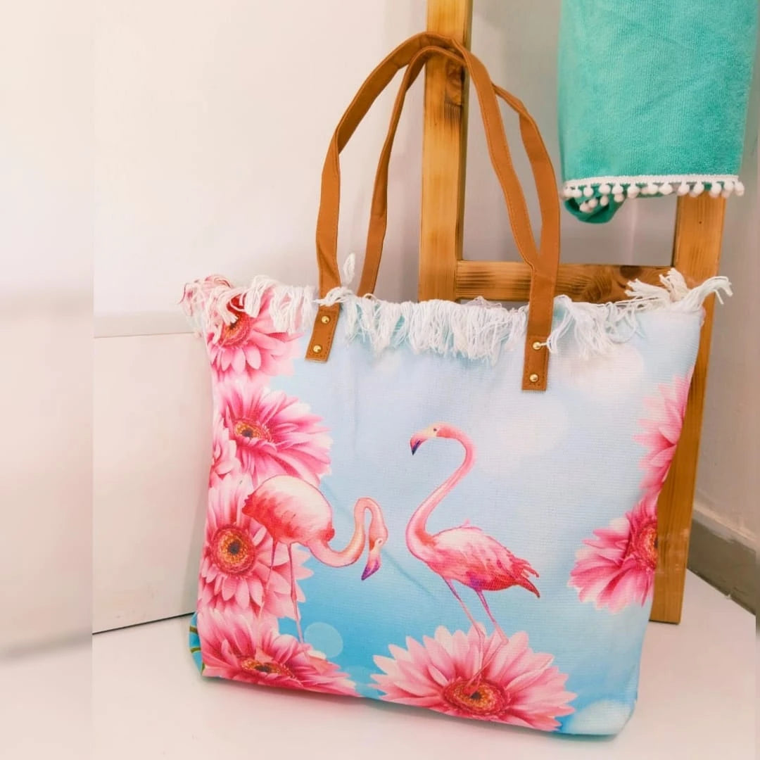 Flamingo Beach Tote Bag