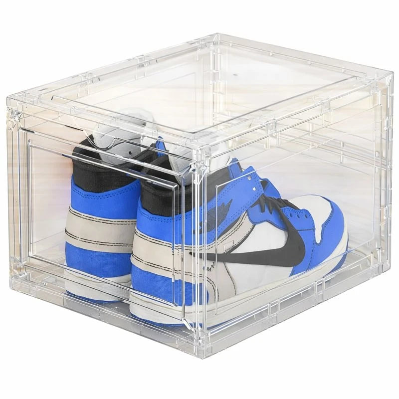 Stackable Shoe Storage Organizer Clear Shoe Box Cabinet 6 Door Modular Shoe Organizer Storage Boxes - Image 6