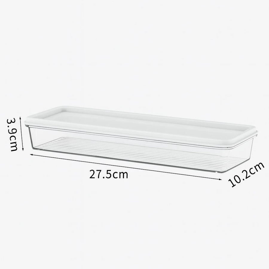 Slim Storage Container Narrow Food Storage Solution for Pantry Organization Refrigerator and Kitchen Storage