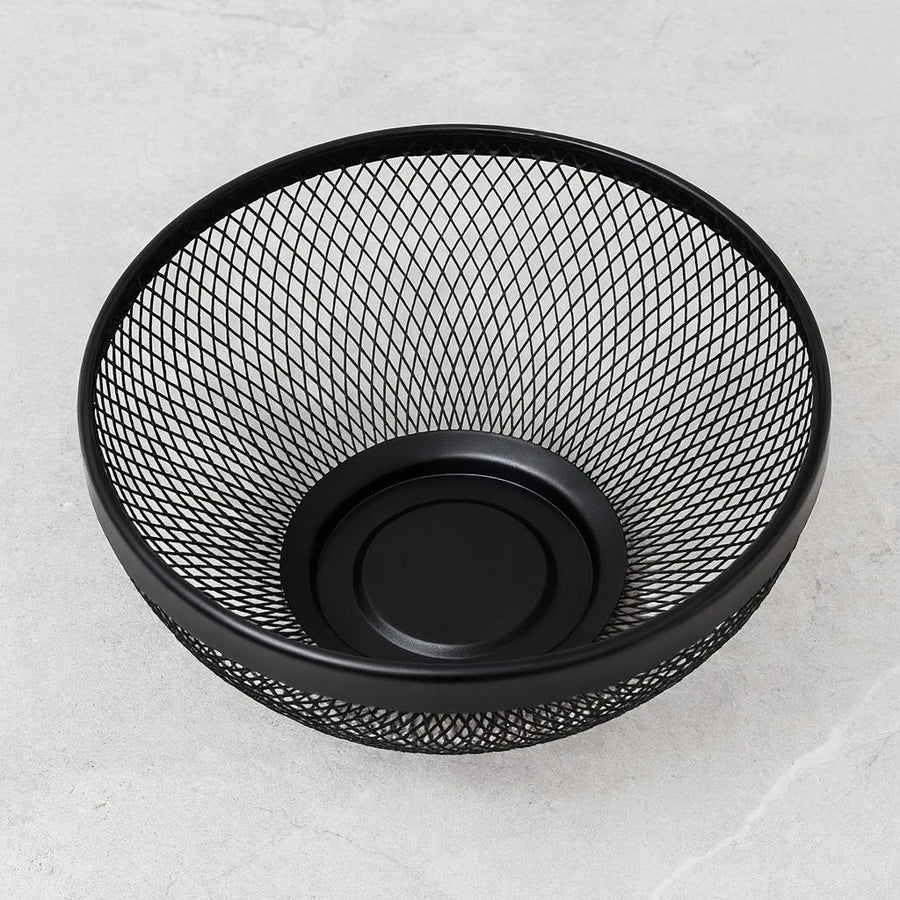 Black Mesh Wire Basket, Multi-Purpose Round Design