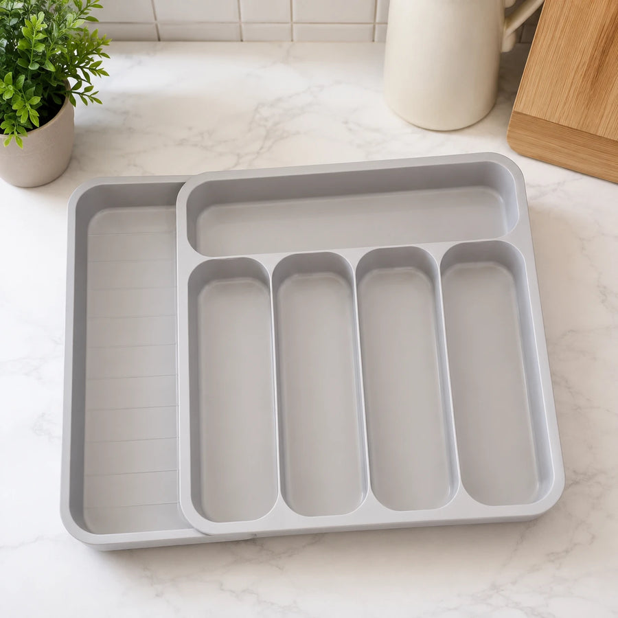 Kitchen Cutlery Drawer Organizer Tray Plastic Utensil Storage Holder