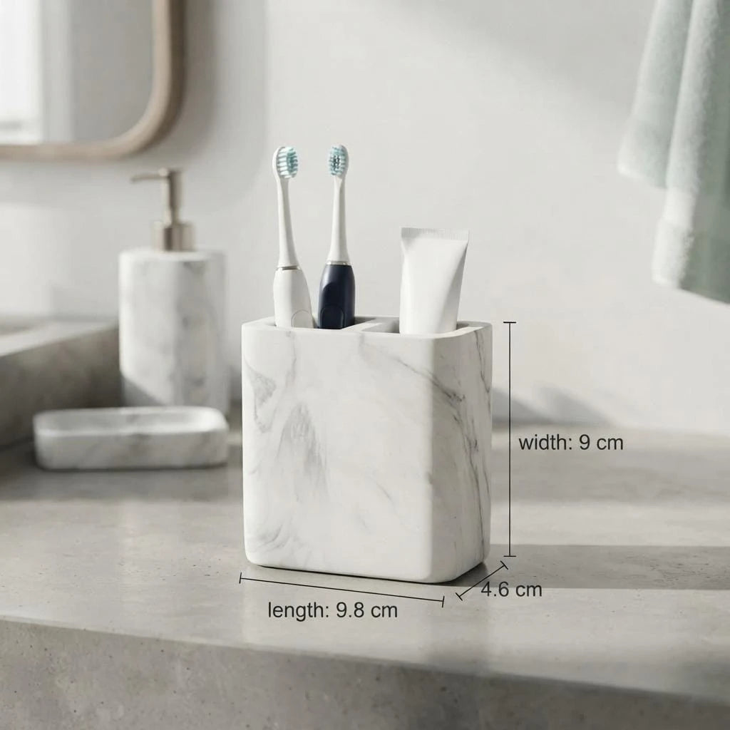 4 Piece Marble Style Bathroom Accessories Set
