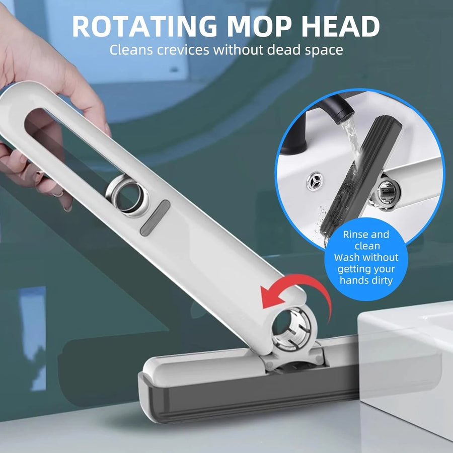 Mini Portable Squeeze Mop Compact Cleaning Mop Push Pull Design 25 cm