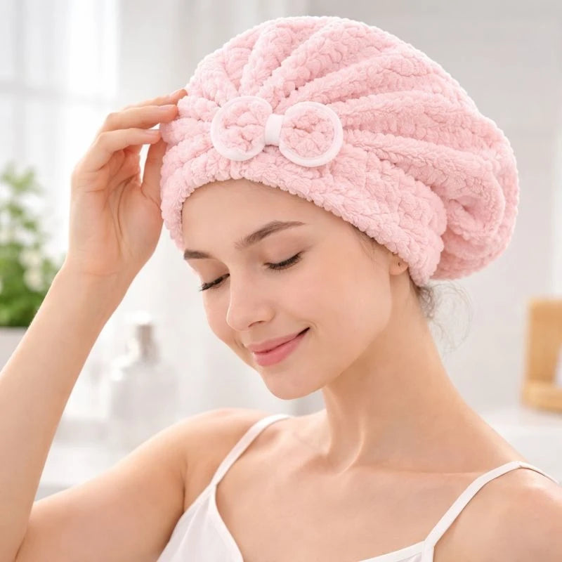 Cotton Turban Dry Hair Travel Cap Soft Absorbent Shower Bath Hair Towel hair styler
