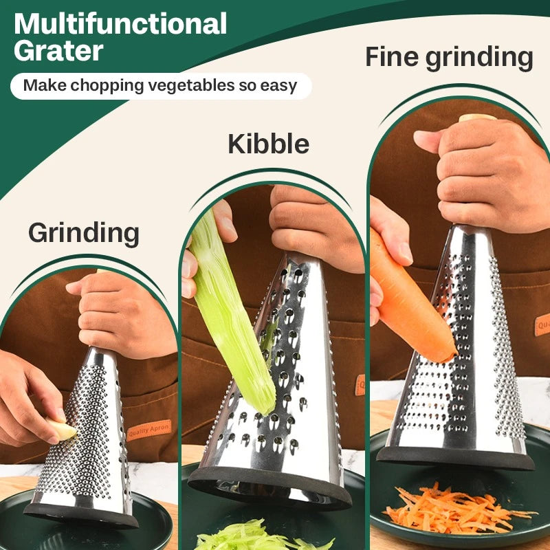 Stainless Steel Cone Grater with Wooden Handle - Image 6