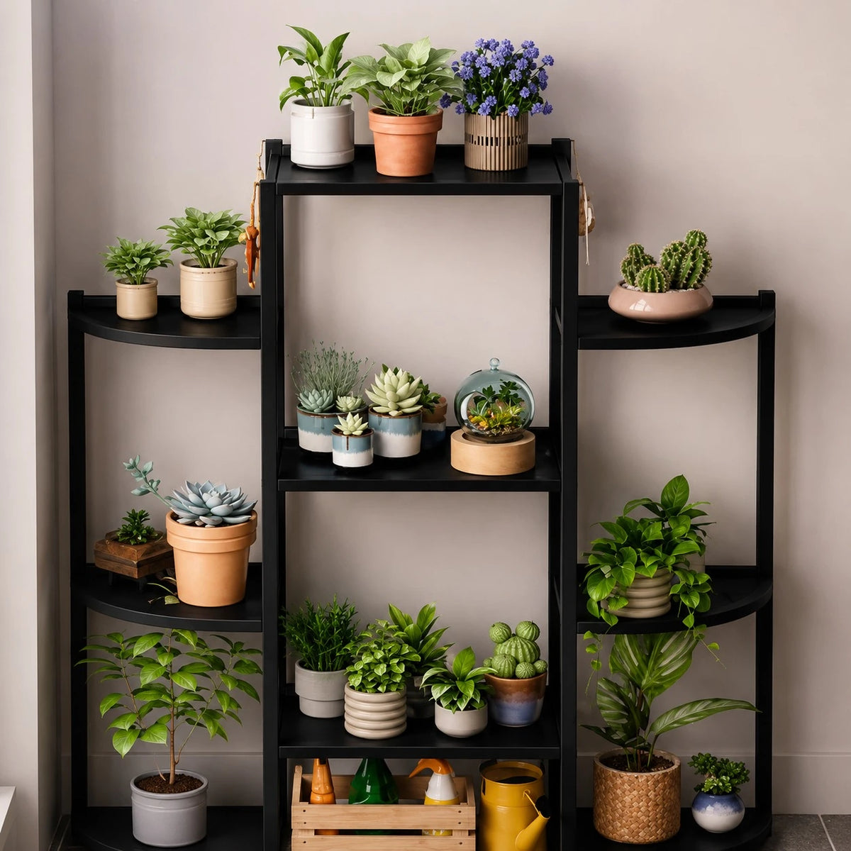 Flower Frame White Multi Tier Plant Stand Shelf Indoor Outdoor Flower Pot Organizer Decorative Garden Balcony Living Room Plant Rack