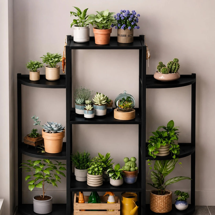 Flower Frame White Multi Tier Plant Stand Shelf Indoor Outdoor Flower Pot Organizer Decorative Garden Balcony Living Room Plant Rack