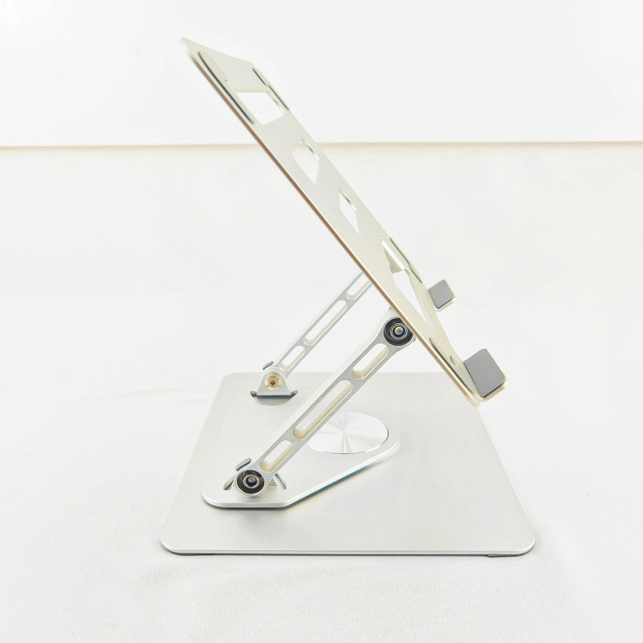 Adjustable Aluminum Laptop Stand – 360° Rotating Base for 14–17.3" Laptops