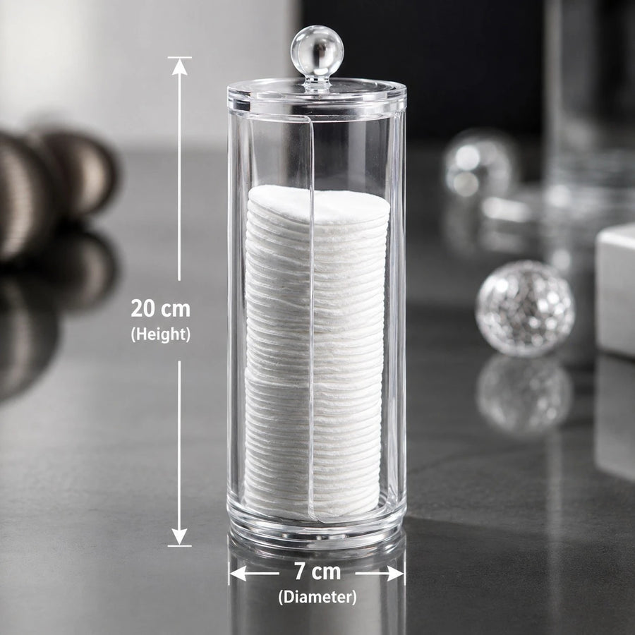Clear Acrylic Cotton Pad Holder Makeup Vanity Organizer Bathroom Storage Container Cosmetic Pad Dispenser