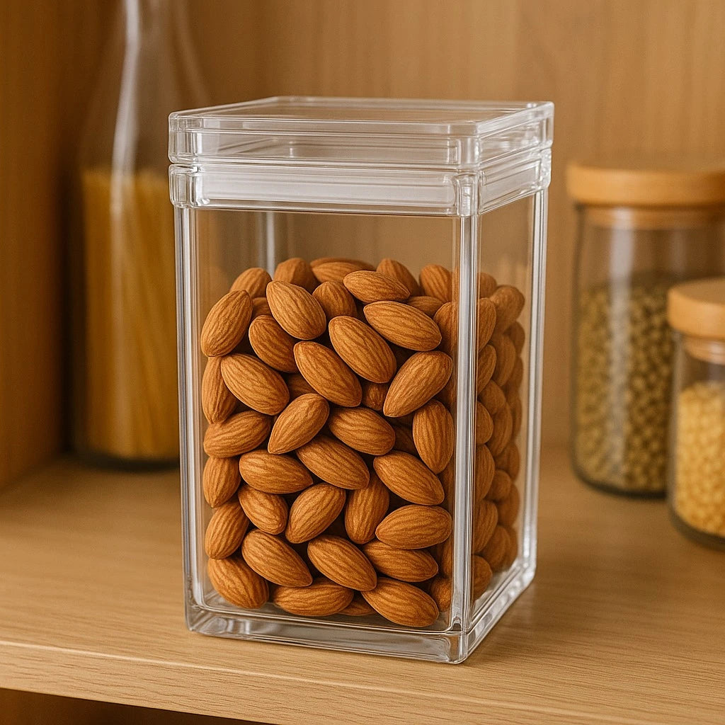 Transparent Square Acrylic Airtight Food Storage Container 720ml Kitchen Countertop Pantry Organizer Box - Image 2