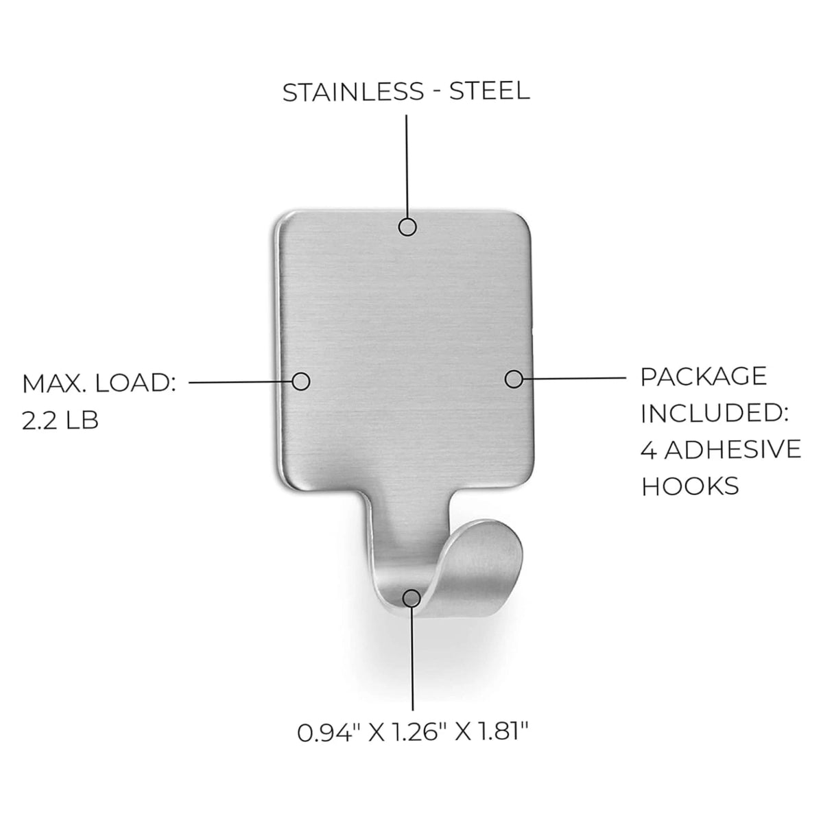 Stainless Steel Adhesive Hooks