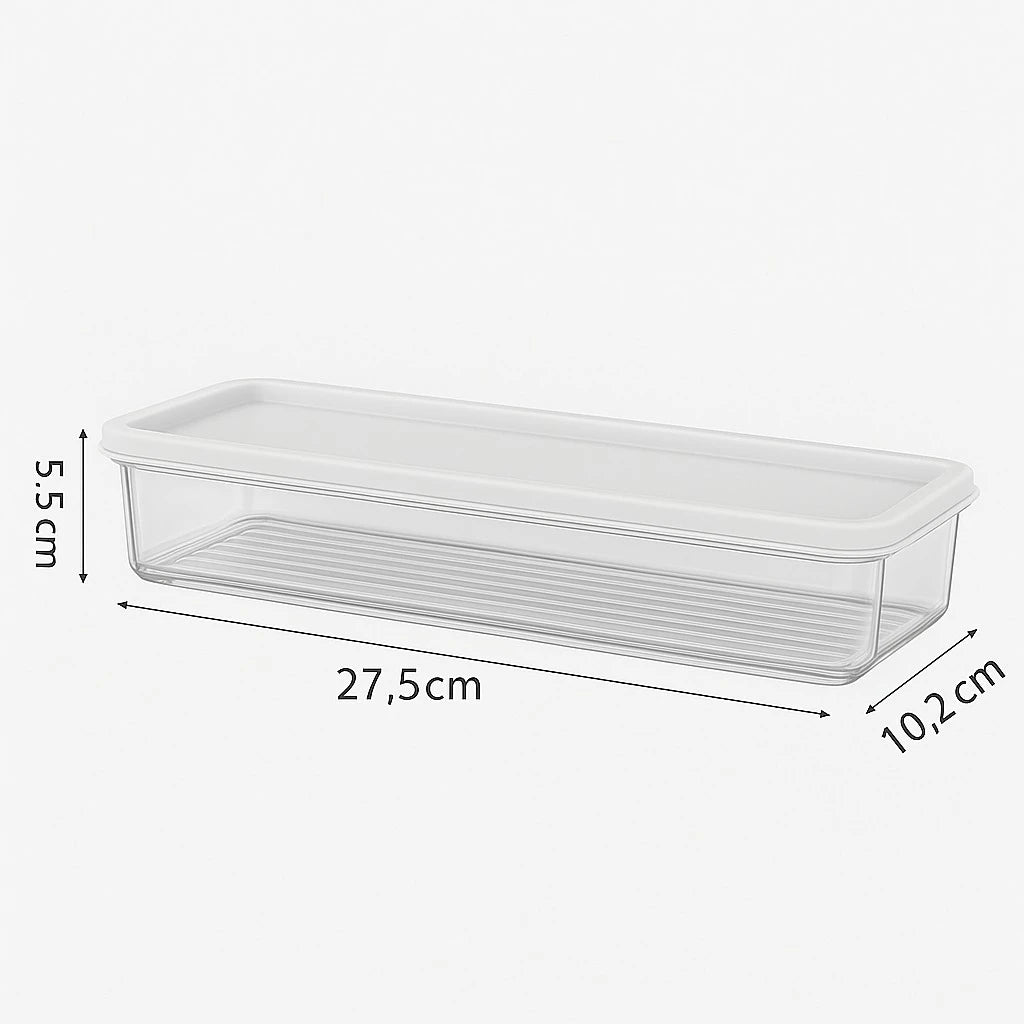 Slim Rectangular Plastic Food Storage Container BPA Free Food Storage Box for Kitchen Pantry Fridge and Daily Use