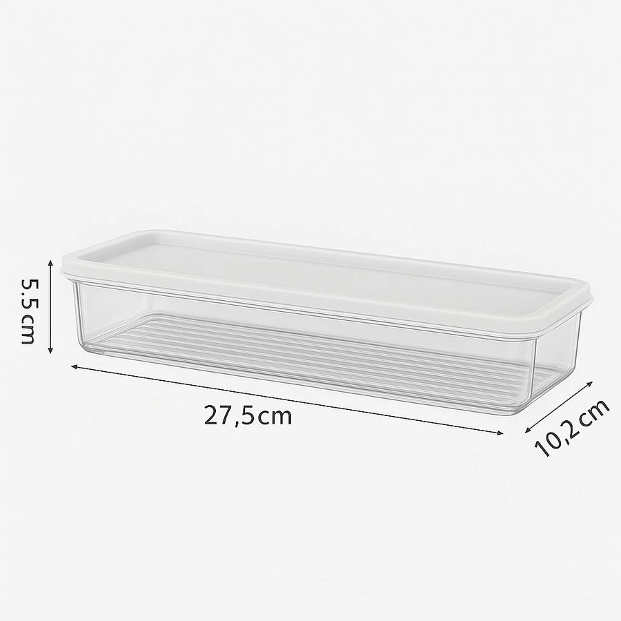 Slim Rectangular Plastic Food Storage Container BPA Free Food Storage Box for Kitchen Pantry Fridge and Daily Use