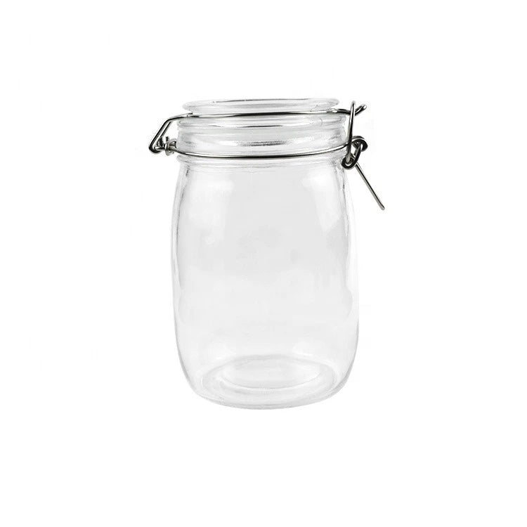 Airtight Glass Pickle & Jam Storage Jar with Metal Clamp Lid – Food Storage, Fermentation & Pantry Container 1 kg