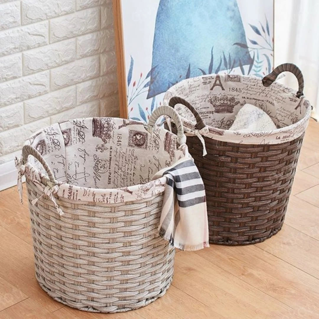 3 Piece Woven Laundry Basket Set - Image 4