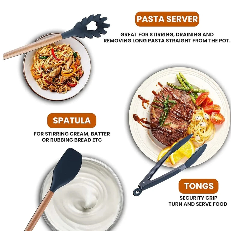 12 Piece Silicone Kitchen Utensil Set