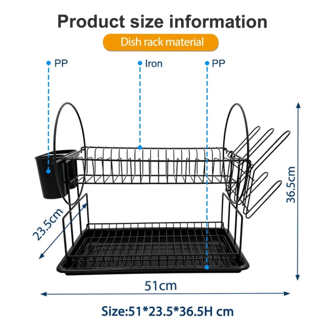 Stainless Steel 2-Tier Dish Rack