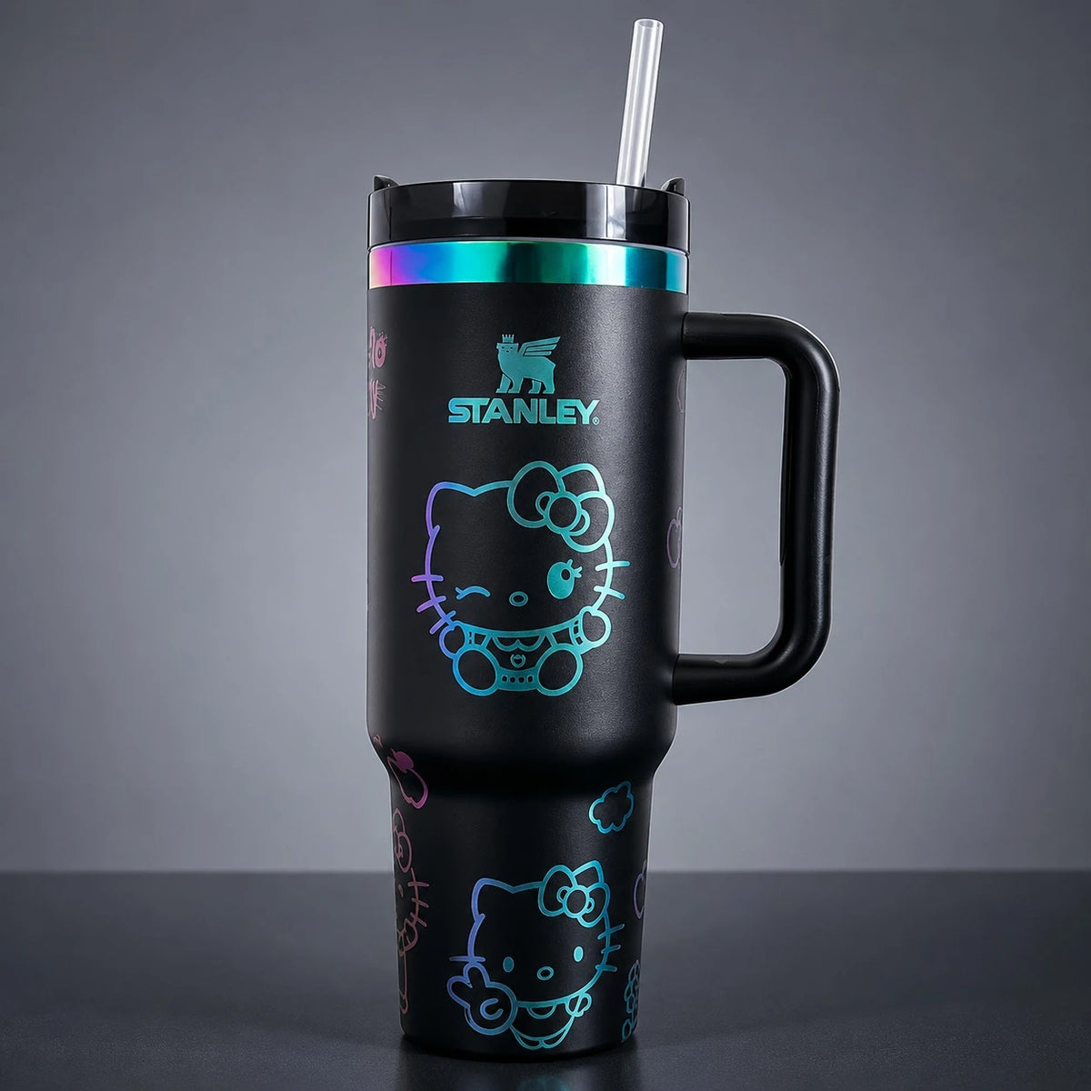Stanley Style Hello Kitty Thermal Tumbler With Handle Straw 40 Oz Large Capacity Insulated Travel Mug - Image 4
